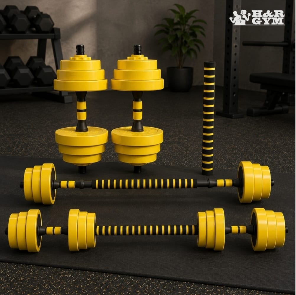 دامبلز ربر مع  وصلة بار 25kg